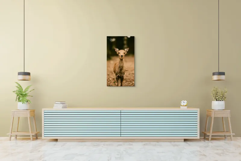 Tablou Canvas, "Pui de cerb în lumina pădurii", Nu cunosc cine este în imagine., 50 x 90 cm – poza 6