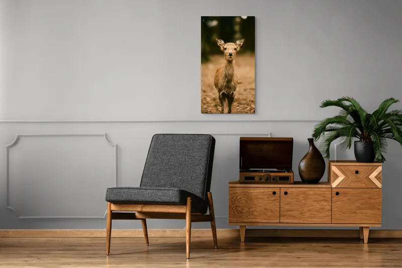 Tablou Canvas, "Pui de cerb în lumina pădurii", Nu cunosc cine este în imagine., 50 x 90 cm – poza 8