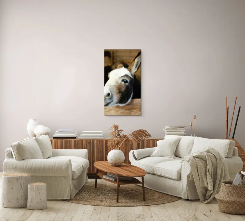 Tablou Canvas, "Măgărușul din grajdul liniștit", Nu știu cine este în imagine., 50 x 90 cm – poza 7