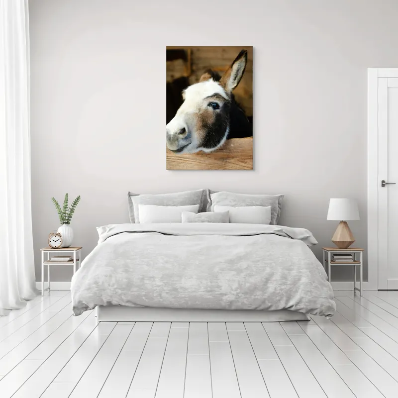 Tablou Canvas, "Măgărușul din grajdul liniștit", 70 x 100 cm – poza 3