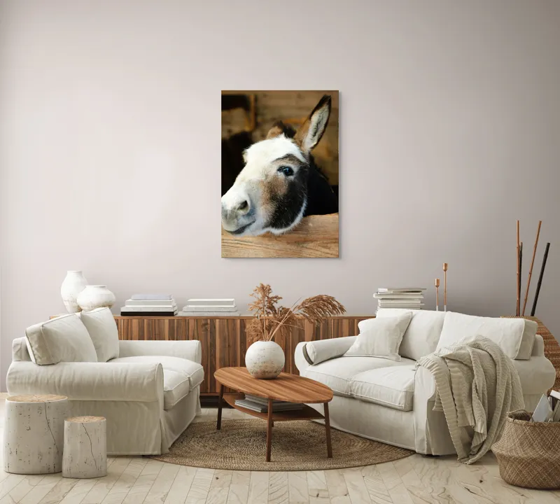 Tablou Canvas, "Măgărușul din grajdul liniștit", 70 x 100 cm – poza 4