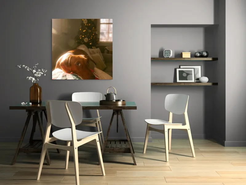 Tablou Canvas, "Lumina caldă a sărbătorilor de iarnă", Scânteietor, Crăciun, Cald, Odihnă, Luminos, Festiv, Reconfortant, Jucăuș, 100 x 100 cm – poza 6