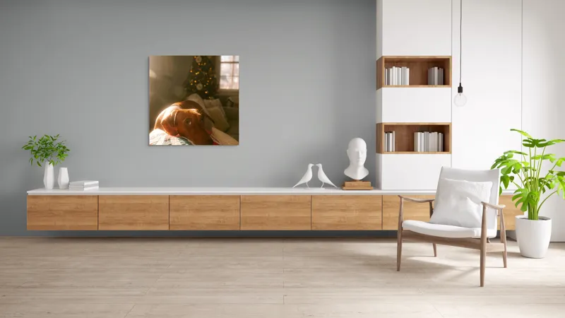 Tablou Canvas, "Lumina caldă a sărbătorilor de iarnă", Scânteietor, Crăciun, Cald, Odihnă, Luminos, Festiv, Reconfortant, Jucăuș, 100 x 100 cm – poza 8