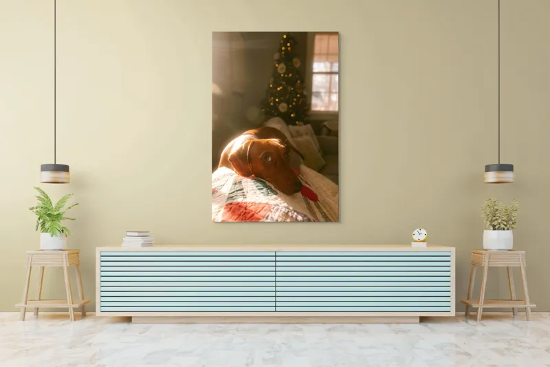 Tablou Canvas, "Lumina caldă a sărbătorilor de iarnă", Scânteietor, Crăciun, Cald, Odihnă, Luminos, Festiv, Reconfortant, Jucăuș, 100 x 150 cm – poza 4