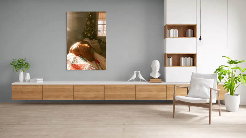 Tablou Canvas, "Lumina caldă a sărbătorilor de iarnă", Scânteietor, Crăciun, Cald, Odihnă, Luminos, Festiv, Reconfortant, Jucăuș, 100 x 150 cm – poza 8