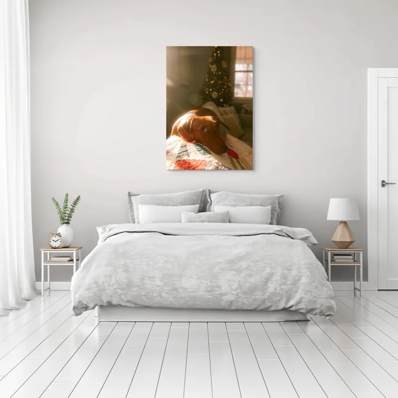 Tablou Canvas, "Lumina caldă a sărbătorilor de iarnă", Scânteietor, Crăciun, Cald, Odihnă, Luminos, Festiv, Reconfortant, Jucăuș, 70 x 100 cm – poza 3