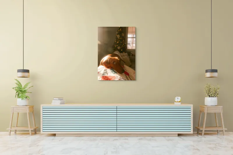 Tablou Canvas, "Lumina caldă a sărbătorilor de iarnă", Scânteietor, Crăciun, Cald, Odihnă, Luminos, Festiv, Reconfortant, Jucăuș, 70 x 100 cm – poza 5