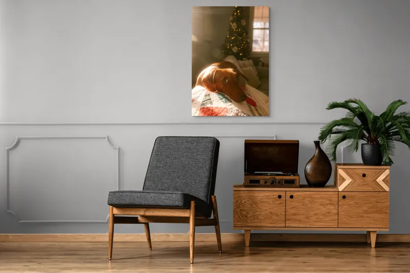 Tablou Canvas, "Lumina caldă a sărbătorilor de iarnă", Scânteietor, Crăciun, Cald, Odihnă, Luminos, Festiv, Reconfortant, Jucăuș, 70 x 100 cm – poza 6