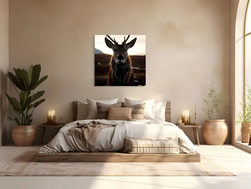 Tablou Canvas, "Cerbul măreț în lumina apusului", Nu pot să identific cine este în imagine., 100 x 100 cm – poza 4