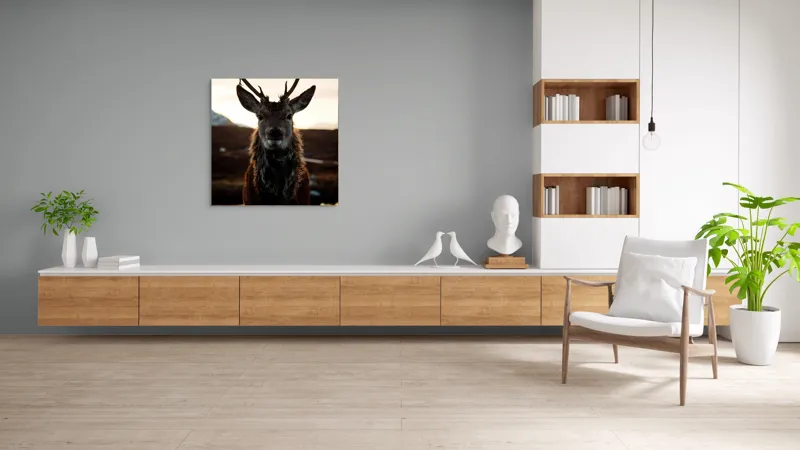 Tablou Canvas, "Cerbul măreț în lumina apusului", Nu pot să identific cine este în imagine., 100 x 100 cm – poza 8