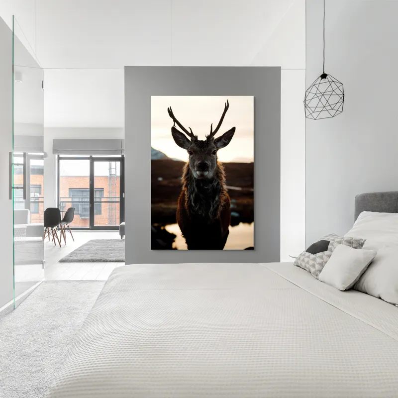 Tablou Canvas, "Cerbul măreț în lumina apusului", Nu pot să identific cine este în imagine., 100 x 150 cm – poza 5