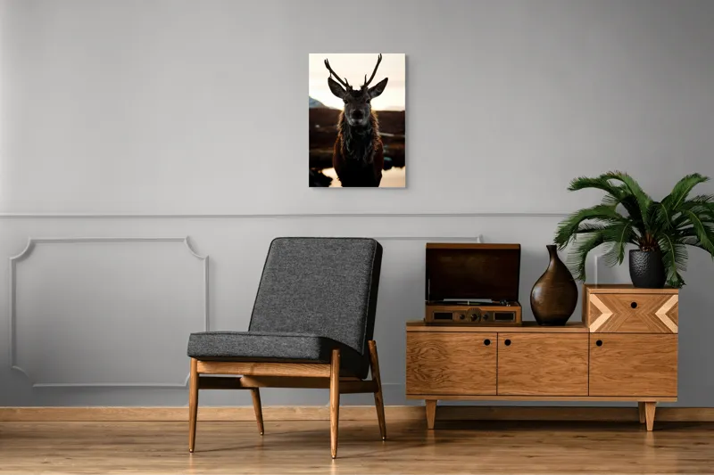 Tablou Canvas, "Cerbul măreț în lumina apusului", 50 x 70 cm – poza 8