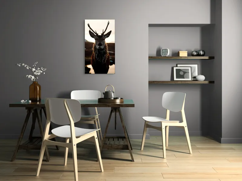Tablou Canvas, "Cerbul măreț în lumina apusului", 50 x 90 cm – poza 4