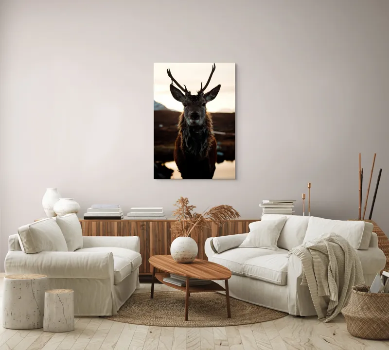 Tablou Canvas, "Cerbul măreț în lumina apusului", Nu pot să identific cine este în imagine., 70 x 100 cm – poza 4