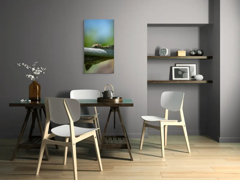 Tablou Canvas, "Privește lumi de sub ramură", Ascuns, Ochios, Zburdalnic, Natură, Blând, Verde, Senin, Ramură, Observator, 50 x 90 cm – poza 4