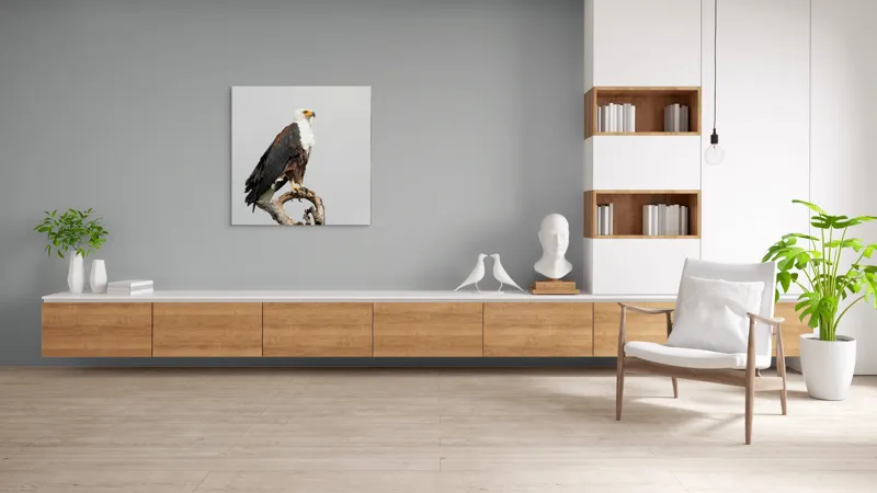 Tablou Canvas, "Vultur pe ramură uscată", Majestic, Regal, Powerful, Proud, Vigilant, Graceful, Commanding, 100 x 100 cm – poza 8