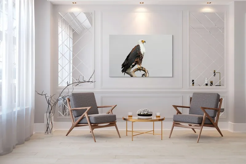 Tablou Canvas, "Vultur pe ramură uscată", Majestic, Regal, Powerful, Proud, Vigilant, Graceful, Commanding, 150 x 100 cm – poza 7