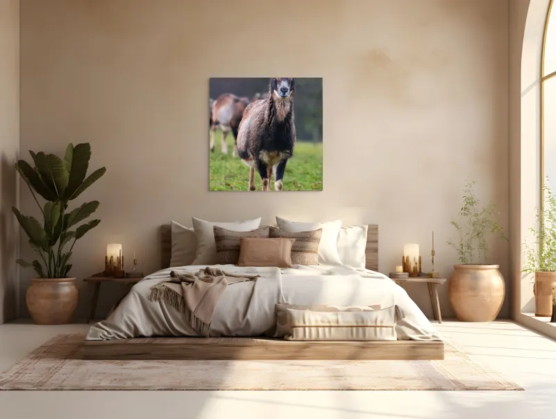 Tablou Canvas, "capra in lumina ploii de primavara", 100 x 100 cm – poza 4