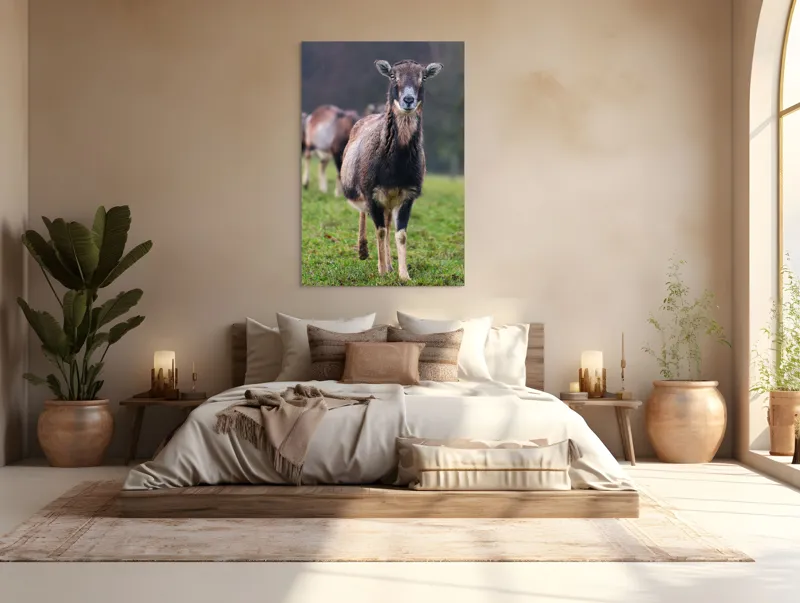 Tablou Canvas, "capra in lumina ploii de primavara", Nu pot spune cine este sau ce face această vietate pe baza unei imagini., 100 x 150 cm – poza 3