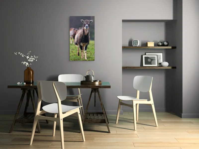 Tablou Canvas, "capra in lumina ploii de primavara", Nu pot spune cine este sau ce face această vietate pe baza unei imagini., 50 x 90 cm – poza 4