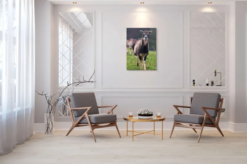 Tablou Canvas, "capra in lumina ploii de primavara", Nu pot spune cine este sau ce face această vietate pe baza unei imagini., 70 x 100 cm – poza 8