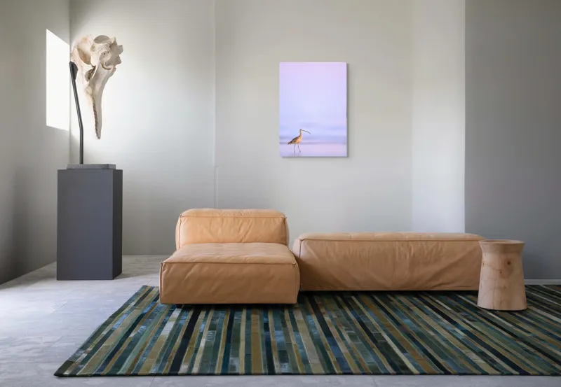 Tablou Canvas, "Păsărea singuratică la apus pastelat", Pasăre, Plajă, Apus, Siluetă, Liniște, Natură, Zare, Solitudine, 50 x 70 cm – poza 7