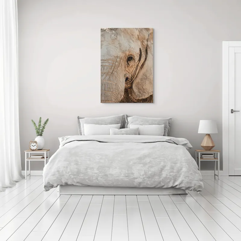 Tablou Canvas, "Căldura privirii unui elefant", Elefant, Majestuos, Impresionant, Puternic, Seren, Rugos, Venerabil, Natural, Profund, Inspirator, 70 x 100 cm – poza 3