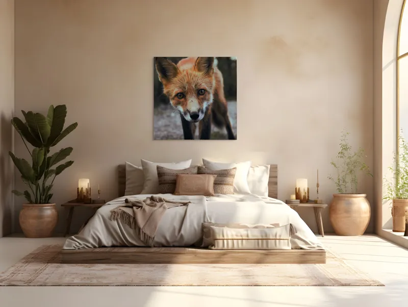 Tablou Canvas cu Vulpe în Lumina Dimineții, , Fără Ramă, 100 x 100 cm – poza 4