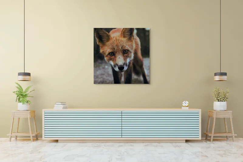 Tablou Canvas cu Vulpe în Lumina Dimineții, , Fără Ramă, 100 x 100 cm – poza 5
