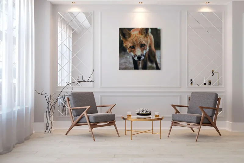 Tablou Canvas cu Vulpe în Lumina Dimineții, , Fără Ramă, 100 x 100 cm – poza 7