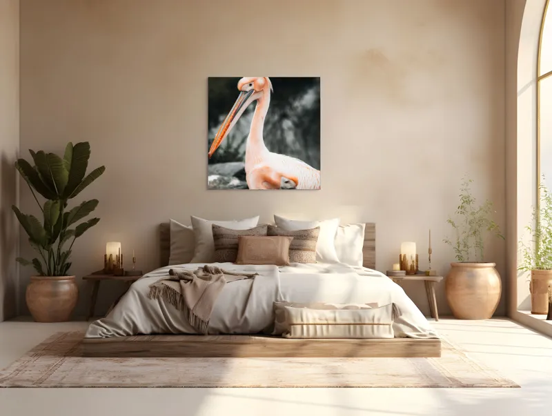 Tablou Canvas Pelicani într-o zi liniștită de vară, Artă Naturală, 100 x 100 cm – poza 4