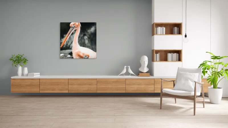 Tablou Canvas Pelicani într-o zi liniștită de vară, Artă Naturală, 100 x 100 cm – poza 8