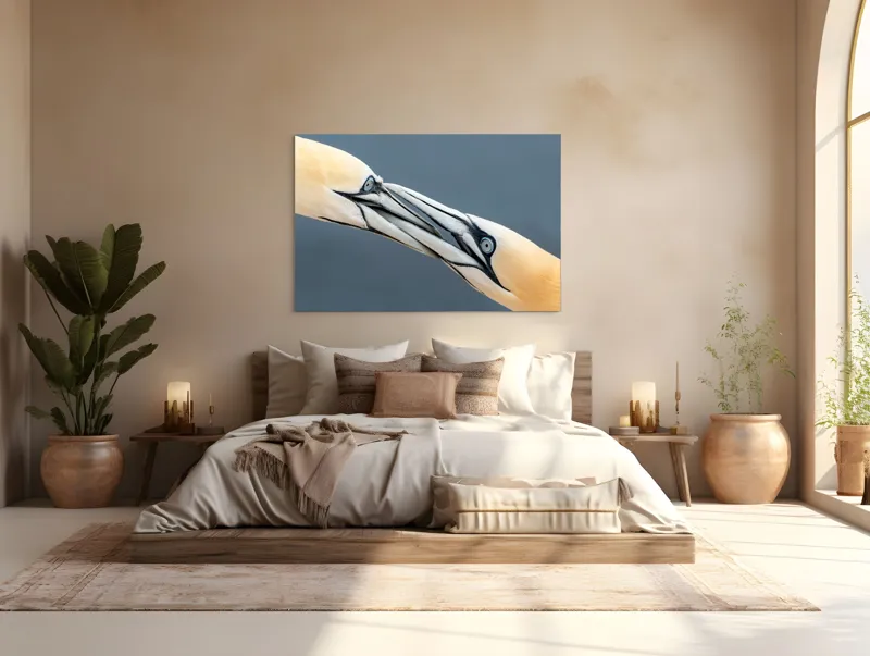 Tablou Canvas Păsări Interacțiune Natură Ochi Penaj, 150 x 100 cm – poza 4