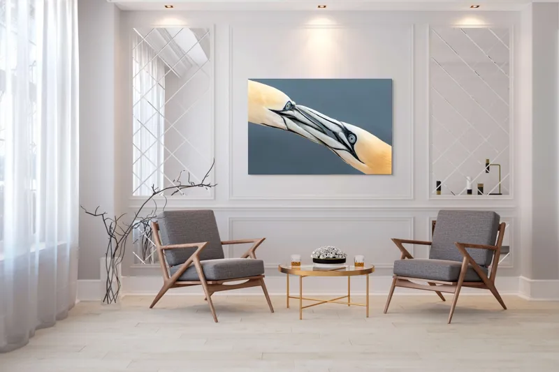 Tablou Canvas Păsări Interacțiune Natură Ochi Penaj, 150 x 100 cm – poza 7