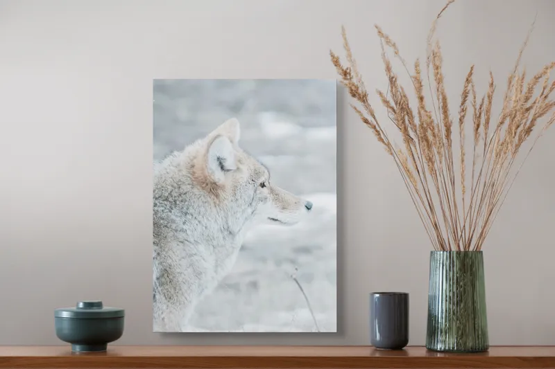 Tablou Canvas Lup în amurgul rece al iernii - Peisaj Sălbăticie, 39 x 54 cm – poza 3