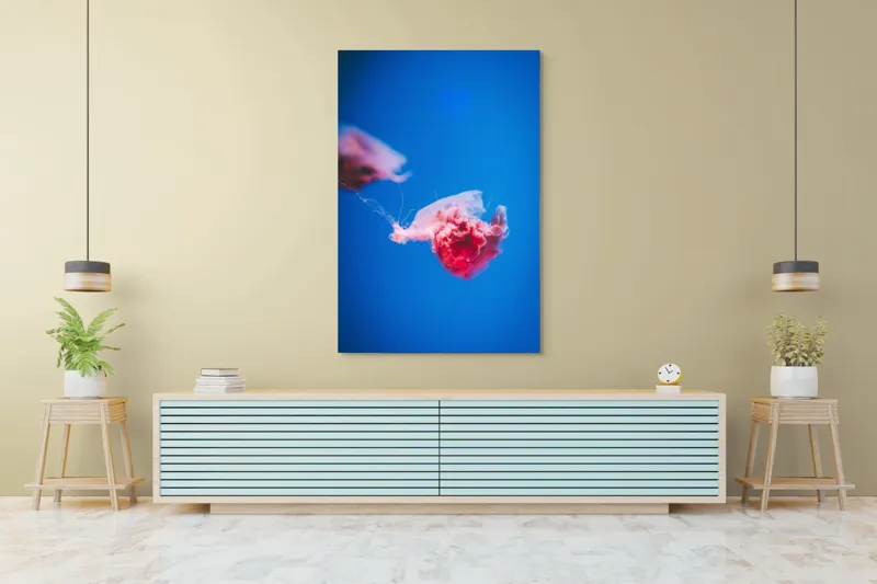 Tablou Canvas Meduză Subacvatică Albastră Artă Marină, 100 x 150 cm – poza 4