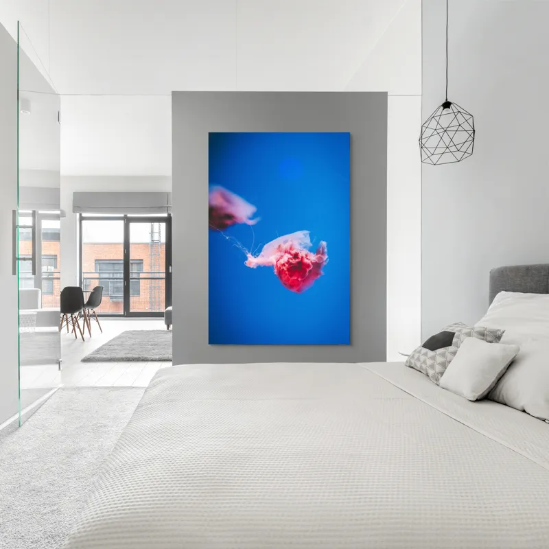 Tablou Canvas Meduză Subacvatică Albastră Artă Marină, 100 x 150 cm – poza 5