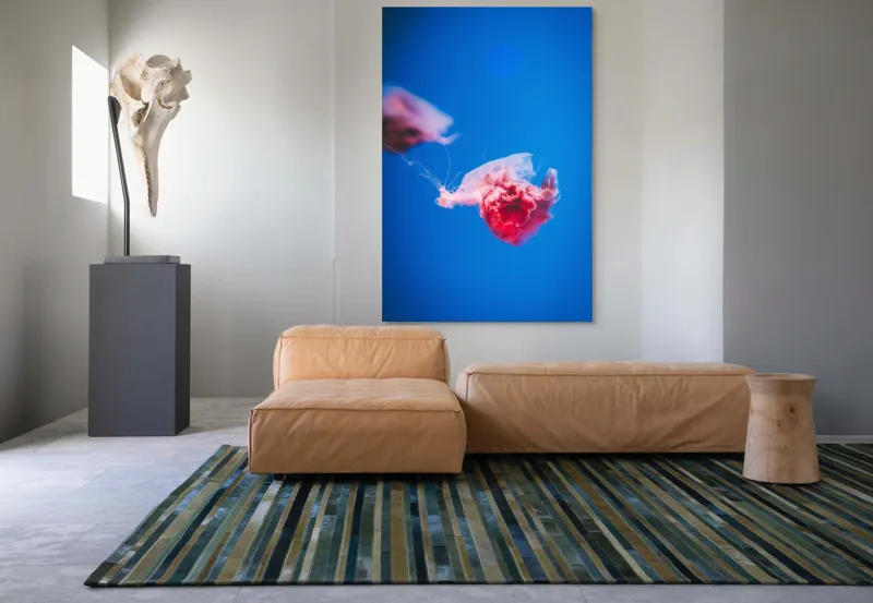 Tablou Canvas Meduză Subacvatică Albastră Artă Marină, 100 x 150 cm – poza 7