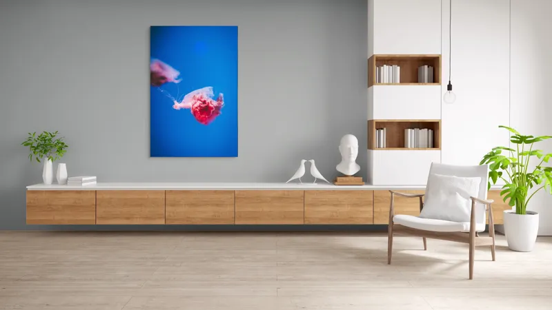 Tablou Canvas Meduză Subacvatică Albastră Artă Marină, 100 x 150 cm – poza 8