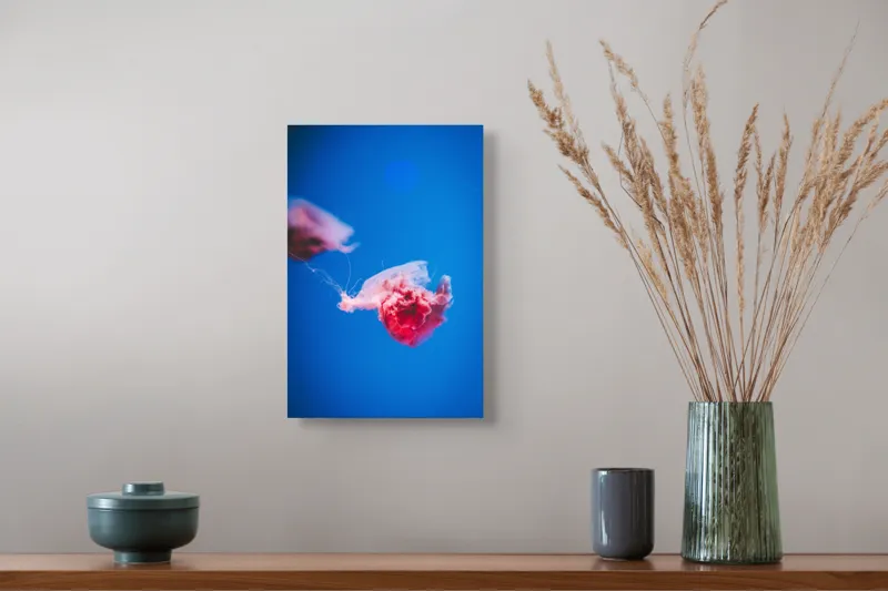 Tablou Canvas Meduză Subacvatică Albastră Artă Marină, 26 x 39 cm – poza 5