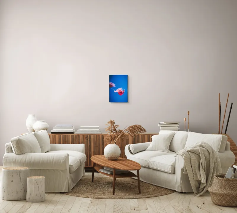 Tablou Canvas Meduză Subacvatică Albastră Artă Marină, 26 x 39 cm – poza 7