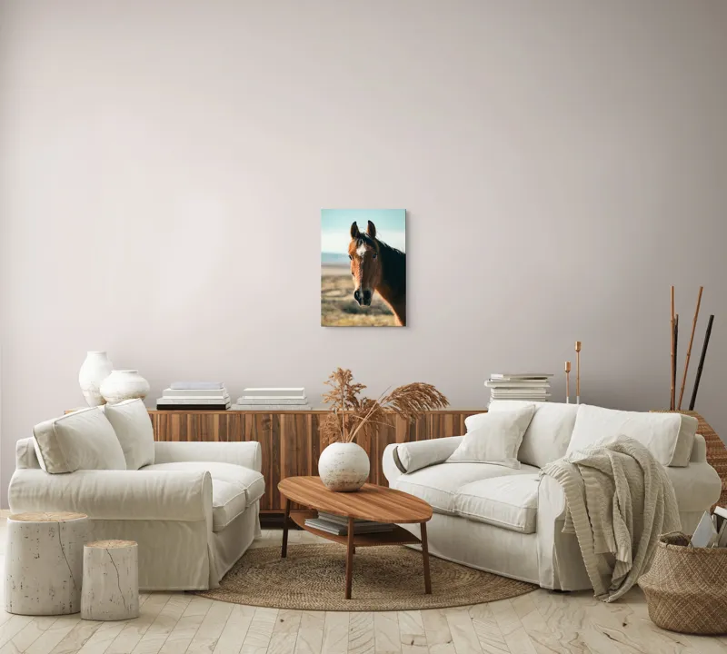 Tablou Canvas Cal în bătaia vântului de toamnă pe peisaj natură, 39 x 54 cm – poza 5