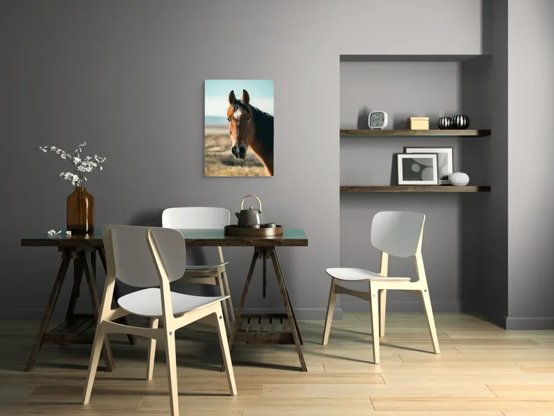 Tablou Canvas Cal în bătaia vântului de toamnă pe peisaj natură, 50 x 70 cm – poza 5
