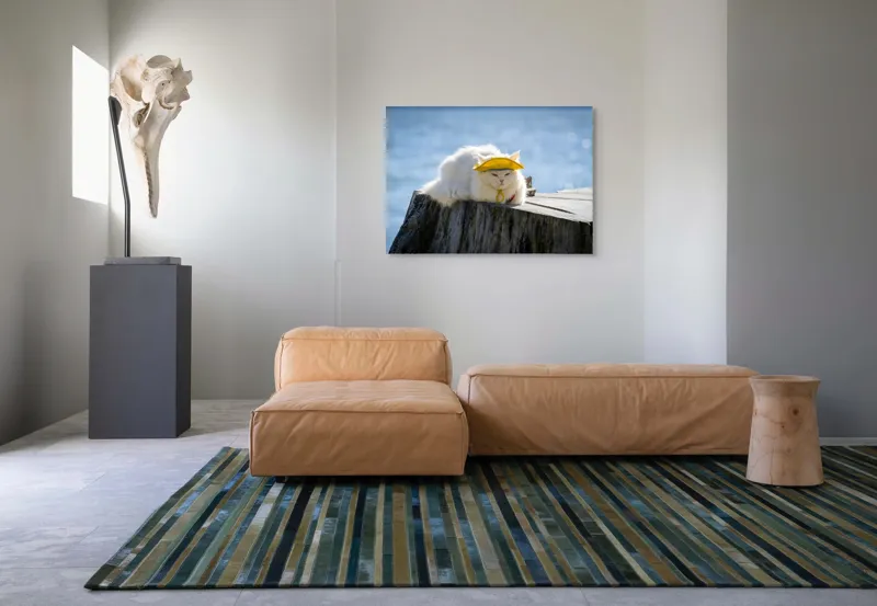 Tablou Canvas Pisică pe Malul Mării - Relaxare și Odihnă Naturală, 100 x 70 cm – poza 7