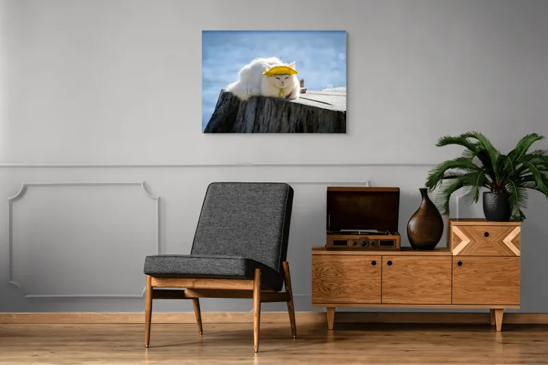 Tablou Canvas Pisică pe Malul Mării - Relaxare și Odihnă Naturală, 100 x 70 cm – poza 8