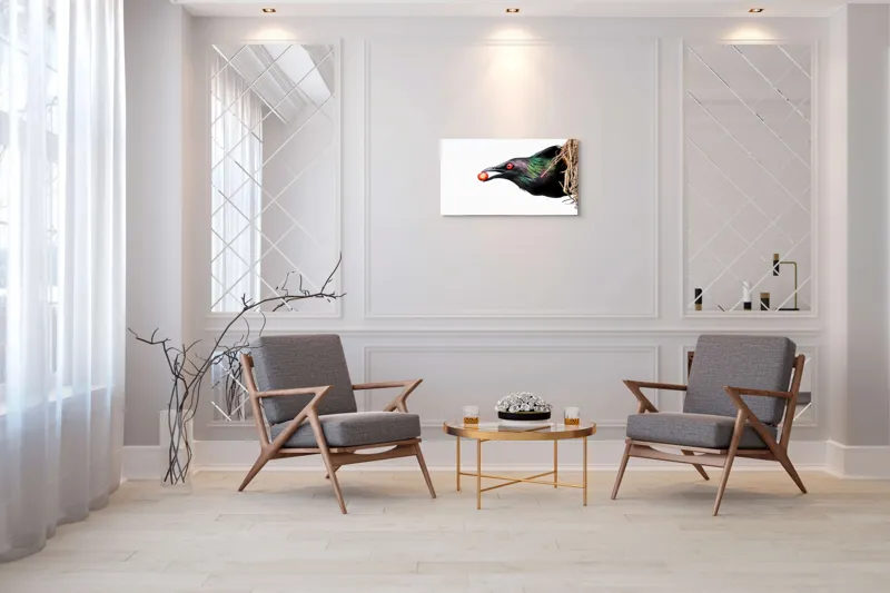 Tablou Canvas Pasăre irizantă roșie, art decor mural, 90 x 50 cm – poza 7