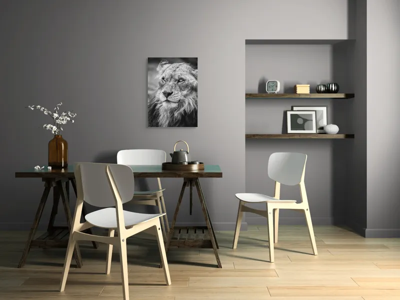 Tablou Canvas Leu Majestuos Regele Savanei Africane Artă Murală, 50 x 70 cm – poza 5