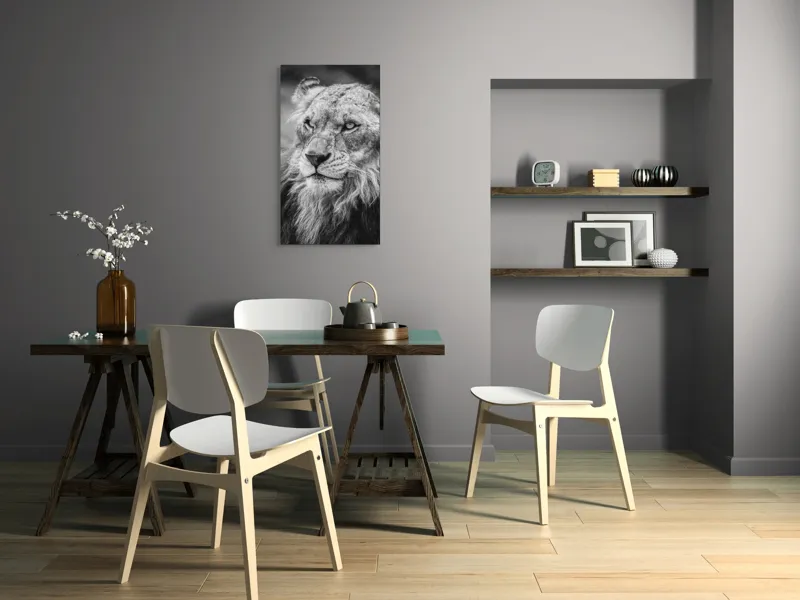 Tablou Canvas Leu Majestuos Regele Savanei Africane Artă Murală, 50 x 90 cm – poza 4