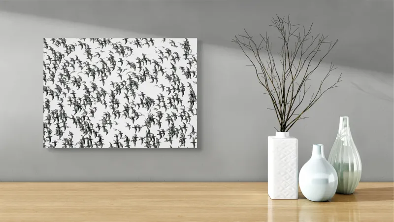 Tablou Canvas Păsări în Zbor Sincronizat Armonie și Libertate, 54 x 39 cm – poza 3