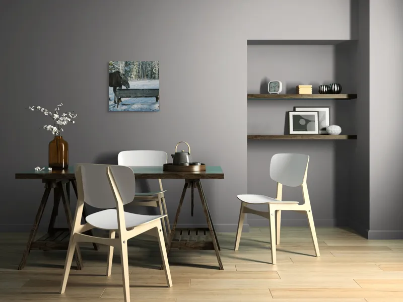 Tablou Canvas Elan în pădurea înzăpezită pe fundal de iarnă, 50 x 50 cm – poza 8